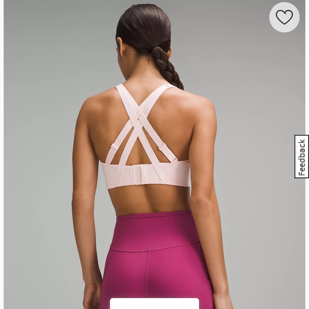 lululemon Energy Bra High Support Size 36DDD in Dew Pink